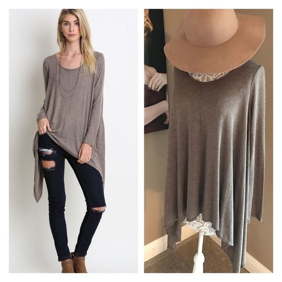 Asymmetrical long sleeve tunic - Picture 3 of 6